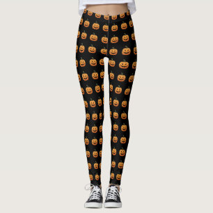 Süße schwarze orange Kürbisse Halloween Leggings