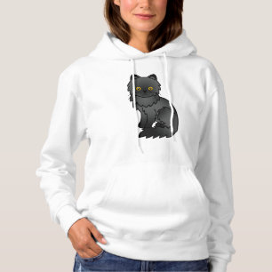 Süße schwarze persische Cartoon-Katzen-Illustratio Hoodie