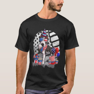 Süße schwarze Pitbull-Hund-Sonnenbrille Amerikanis T-Shirt
