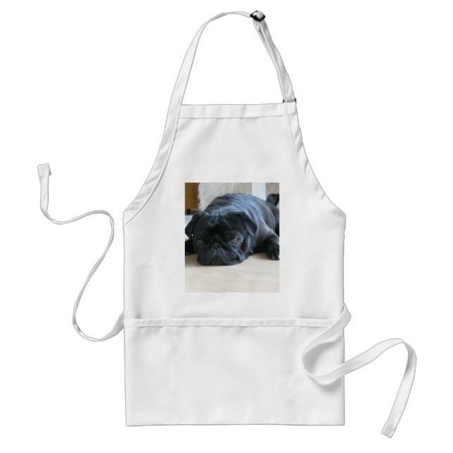 Süße schwarze Pug schlafend Schürze (Vorne)