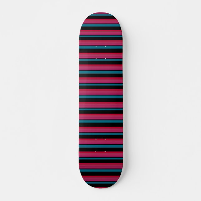 Süße schwarze rosa Streifen Skateboard (Vorne)