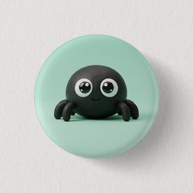 Süße schwarze Spinne Halloween-Taste Button (Vorderseite)