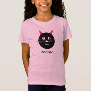 Süße schwarze und orange Katze mit Schnurrhaaren f T-Shirt