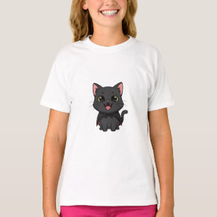Süße schwarze Vampirkatzen-Kinder T-Shirt