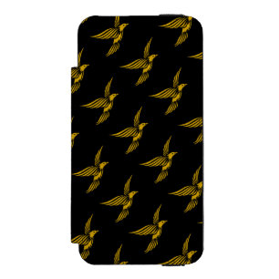 Süße schwarze Vintage-Goldadler-Muster Incipio Watson™ iPhone 5 Geldbörsen Hülle