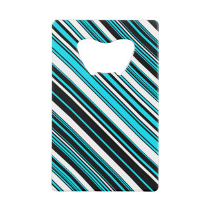 Süße schwarze weiße aqua Streifen Case-Mate iPhone Geldbeutel Flaschenöffner