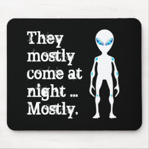 Süße schwarze weiße Außerirdische Zitat Mousepad