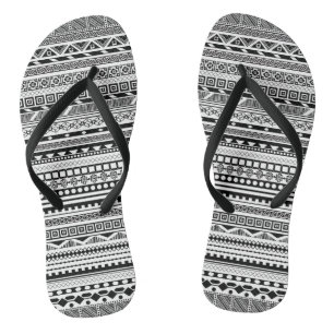 Süße schwarze weiße Azteken-Muster-Design Flip Flops
