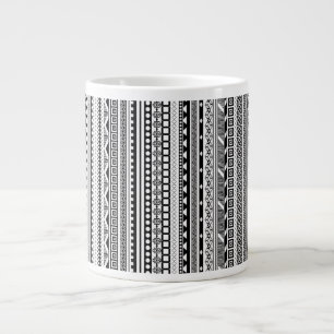 Süße schwarze weiße Azteken-Muster-Design Jumbo-Tasse