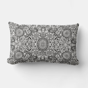 Süße schwarze weiße Blume paisley Kissen Für Draußen