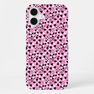 Süße schwarze weiße Blumen iPhone 16 Plus Hülle
