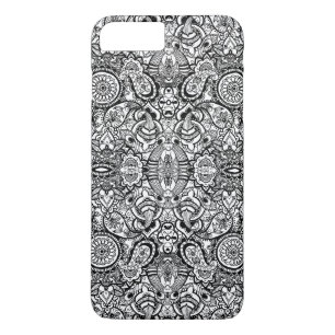 Süße schwarze weiße Blumenpaisley Case-Mate iPhone Hülle