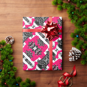 Süße schwarze weiße dekorative Mode Mädchen Geschenkpapier