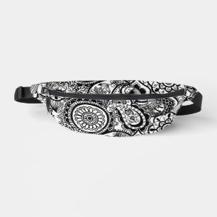 Süße schwarze weiße floral paisley bauchtasche