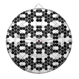 Süße schwarze weiße Hex-Datenmuster Dartscheibe