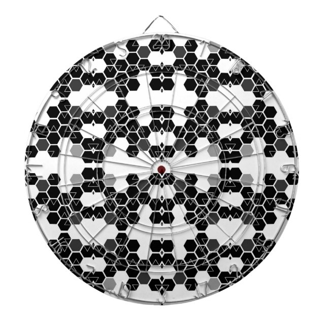 Süße schwarze weiße Hex-Datenmuster Dartscheibe (vorne)