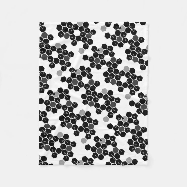 Süße schwarze weiße Hex-Datenmuster Fleecedecke (Vorderseite)