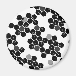 Süße schwarze weiße Hex-Datenmuster Magnet