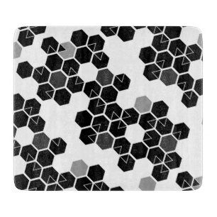 Süße schwarze weiße Hex-Datenmuster Schneidebrett