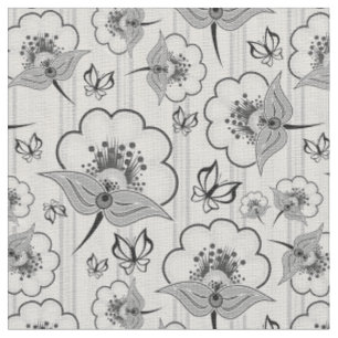 Süße schwarze weiße nahtlose Blumenmuster Stoff