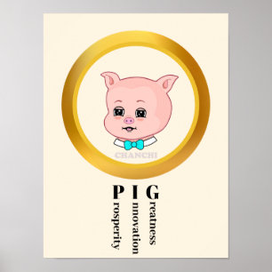 Süße Schwein Cartoon Poster