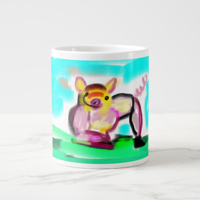 Süße Schweinekunst  Jumbo-Tasse (Vorderseite)
