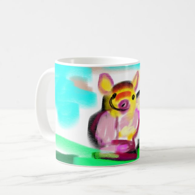 Süße Schweinekunst  Kaffeetasse (Vorderseite Links)