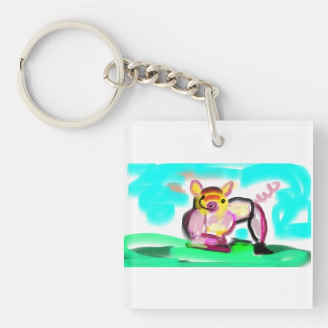 Süße Schweinekunst  Schlüsselanhänger (Vorderseite)