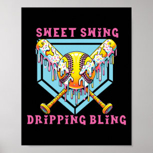 Süße Schwingung triefender Glanz Softll Eiscreme-T Poster