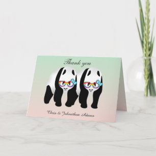 Süße schwule Pandas Regenbogenbrille tragen Danke