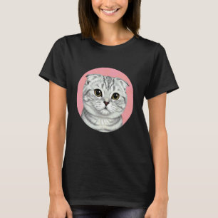 Süße Scottish Fold Katze Feline Haustier T-Shirt