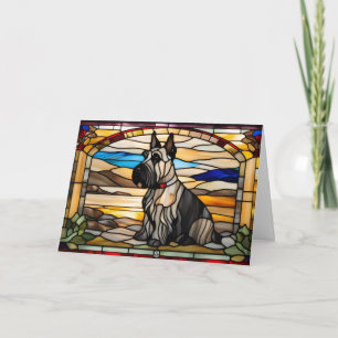 Süße Scottish Terrier Buntglas Karte