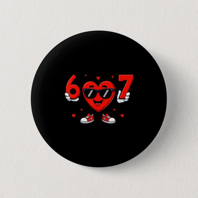 Süße Sechs Sieben 67 Gen Alpha Button (Vorderseite)