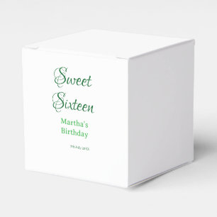 Süße Sechzehn grüner Name Datum Kalligrafie Boho R Geschenkschachtel