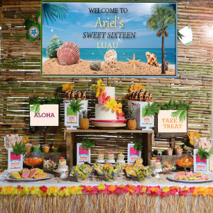 Süße Sechzehn Hawaiianische Luau Banner