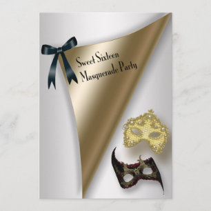 Süße Sechzehn Maskenball-Party Einladung