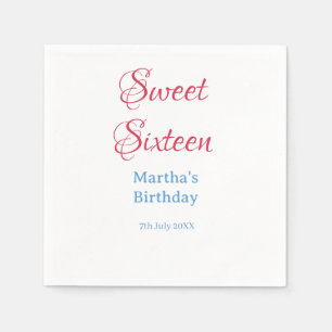 Süße Sechzehn rosa Name Datum Kalligrafie Boho bla Serviette