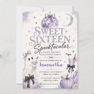 Süße Sechzehn Spooktacular Pastell Glam Party Einladung