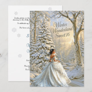 Süße Sechzehn Winterwunderland Magischer Wald Einladung