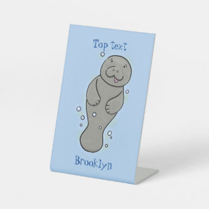 Süße Seekuh-Baby-Blasen-Illustration Sockelschild