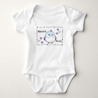 Süße Seele - Süßer Kawaii Blauer Vogel Baby Strampler