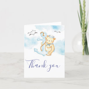 Süße Seemann-Bär-Babyparty-Dankeskarten Dankeskarte