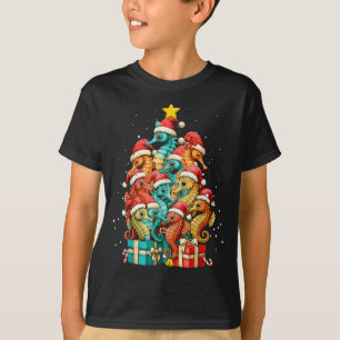 Süße Seepferdchen Le Meer Fisch Weihnachtsbaum Xma T-Shirt