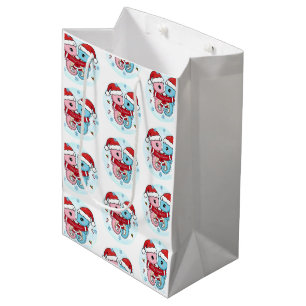 Süße Seepferdchen-Weihnachtsgeschenktasche Mittlere Geschenktüte