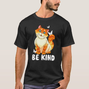 Süße sei freundlich Katze Anti Mobbing Trage Orang T-Shirt