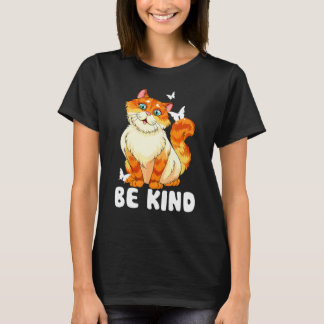 Süße sei nett Katze Anti Mobbing Trage Orange Eini T-Shirt