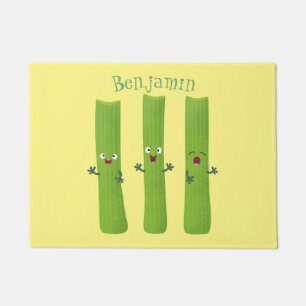 Süße Sellerie-Sticks-Trio-Comic-Gemüse Fußmatte