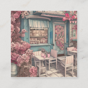 Süße Shabby-Chic-Café-Einrichtung Quadratische Visitenkarte