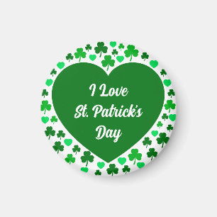 Süße Shamrocks und Herzen Grüner St. Patrick's Day Magnet