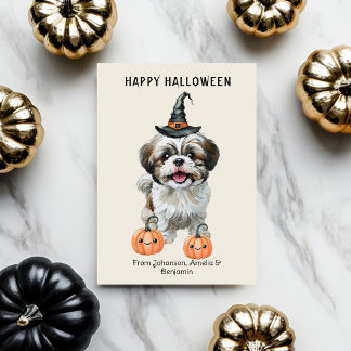 Süße Shih Tzu Halloween-Karte | Frohes Halloween-H Karte